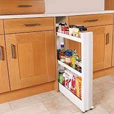 G4rce Slim Slide Out Kitchen Trolley Rack Holder Storage Shelf Organiser Moving Wall Cabinets Tower Holde Kitchen Storage Kitchen Pantry Storage Pantry Storage