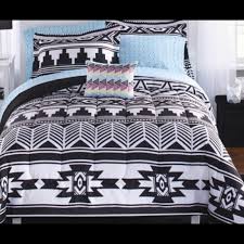 Geometric comforter cover set 100% cotton natural cotton bohemian aztec bedding set arrow decor black white striped duvet cover with zipper. Mainstays Bedding Mainstays Black White Aztec Bed In A Bag Poshmark