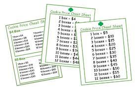 Girl Scout Cookie Price Cheat Sheets Girl Scout Cookies Price Girl Scout Cookies Girl Scouts