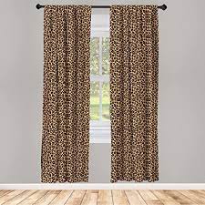 Modern lines gray curtains can be applied to bedrooms, living rooms or study rooms. Amazon Com Ambesonne Leopard Print Curtains Orange Color Leopard Texture Illustration Exotic Fauna Inspired Pattern Window Treatments 2 Panel Set For Living Room Bedroom Decor 56 X 95 Orange Black Home Kitchen
