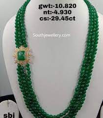 Emerald Beads Necklace Designs By Sbj Photo Indian Jewellery Design Beaded Necklace Designs 22 Carat Gold Jewellery