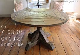 Learn more about this diy round dining table → Diy X Base Circular Dining Table Jaime Costiglio