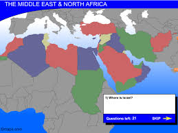 The middle east is also the heart of judaism christianity and islam which are three of the worlds major religions. Maps Com Middle East North Africa Map Game North Africa Map Activities Geography Quiz