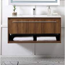 Jodie 40 Wall Mounted Single Bathroom Vanity Set Reviews Allmodern Floating Vanity Floating Bathroom Vanities Single Bathroom Vanity