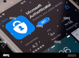 Guilherand-Granges, France - February 08, 2021. Smartphone with Microsoft Authenticator  app logo. Two-factor authentication program that provides adde Stock Photo  - Alamy