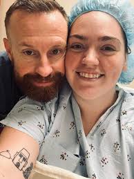 Surgery time!! Thankful for my husband being here with me!