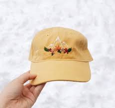 Floral Mountain Cap Etsy In 2020 Hat Embroidery Embroidered Hats Embroidery On Clothes