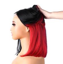 Red Highlight Bob Wig Short Straight Bob Wigs For Black Women Colorful  Peekaboo Bob 13x4 Lace Front Wig 10-14inch 5x5 Lace Bob