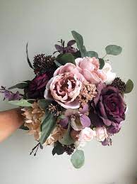 Fall Wedding Bouquet Purple Bridal Bouquet Silk Wedding Fall Wedding Bouquets Purple Bridal Bouquet Fall Purple Bridal Bouquet