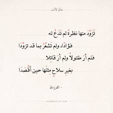 شعر الفرزدق تزود منها نظرة لم تدع له عالم الأدب black and white aesthetic white aesthetic quotes