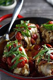 Brush with olive oil and season with salt and pepper, then repeat on the other side. Baked Caprese Chicken Recipe Little Spice Jar