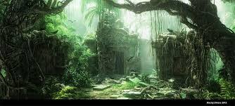 Jungle Ruins Overgrowth Rendered Environment Jungle Temple Fantasy Landscape Jungle