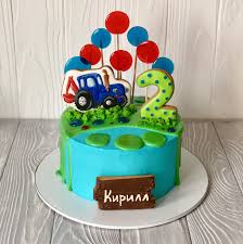 мультик по полям по полям синий трактор едет к нам Sinij Traktor Detskij Tort Birthday Cake Cake Food