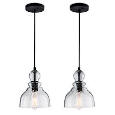 Check spelling or type a new query. Lanros Farmhouse Kitchen Pendant Lighting With Handblown Clear Seeded Glass Shade Adjustable Cord Mini Ceiling Light Fixture For Kitchen Island Sink Matte Black Finish 7inch 2 Pack Pricepulse