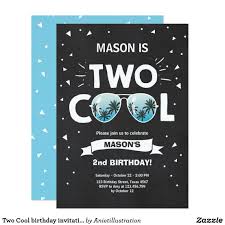 Birthday Party Ideas For 2 Year Old Boy In October Two Cool Birthday Invitation Boy 2nd Birthday Blue Zazzle Com In 2020 Birthday Invitations 2nd Birthday Party For Boys Birthday Themes For Boys