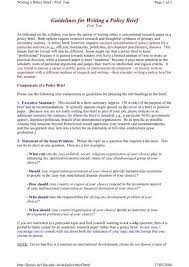 Analyze policy alternatives and consider fit for current issue and context; Guidelines For Writing A Policy Brief