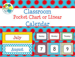 classroom calendar in primary color theme