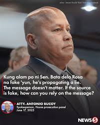 AS PUBLIC OFFICIALS, WE HAVE TO BE THE SOURCE OF TRUTH' Binatikos ni Atty.  Antonio Bucoy, spokesperson ng House prosecution panel para sa impeachment  trial ni Vice Pres. Sara Duterte, ang pag-share