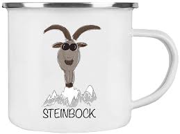 Erfahren sie mehr darüber wie sie sich von ihrem männlichen gegenstück unterscheiden. Emaille Tasse Sternzeichen Steinbock Made By Cadouri