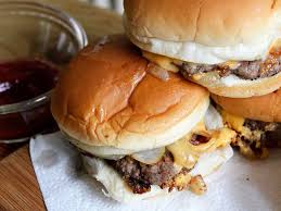 Lettuce and pickled onions in winter months; Diner Style Cheeseburger Sliders Cheeseburger Sliders Recipes Beef Recipes