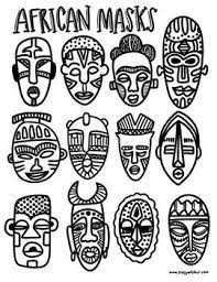 Download this adorable dog printable to delight your child. Elementary Art African Mask Lesson Idea Sheet Sketch Printable Coloring Page