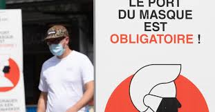 Affiche «masque obligagoire», 24 po x 36 po, disponibles en : Ville De Bruxelles Port Du Masque Obligatoire Dans Les Rues Commercantes