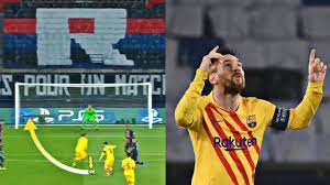 Lionel andrés messi (spanish pronunciation: Lionel Messi Rocket Goal Vs Paris What A Goal From The Goat Youtube