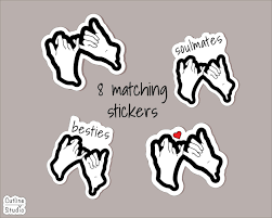 Pinky Promise Matching Stickers, 8 Piece Bundle Pack, Cute Decal for  Besties, Couples, Lovers, Friends, Waterproof, Dishwasher Resistant - Etsy