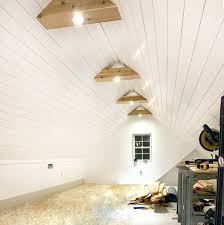 True shiplap boards are wooden boards that have a rabbited edge on either side. Modern Shiplap Ceilings Gorgeous Cedar Beams In The Attic Office Renovation Semi Pros
