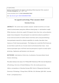 PDF) Sex Appeal in Advertising: What Consumers Think