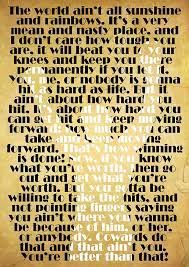 The world ain't all sunshine and rainbows. Rocky 5 Quotes Quotesgram