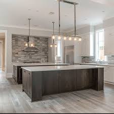 Home Designs Houston On Instagram We Love This Double Island Kitchen Grey Kitchen Floor Grey Flooring White Kitchen Dark Floors