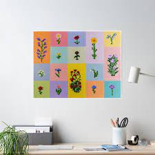 Minecraft Flowers Poster By Ollie180 In 2021 Minecraft Flowers Minecraft Flower Flowers Poster