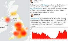 Seen as sky wifi's down, ima use my last drop of data to send this tweet. Furious Customers Slam Virgin Media And Sky As Hundreds Across Country Face Broadband Issues Daily Mail Online