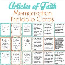 Article Of Faith Memorization Printable Cards Activity Day