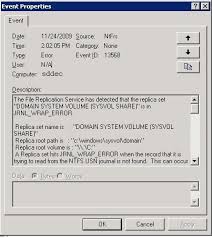 Windows Server 2003 Sp2 Jrnl Wrap Error Sysvol Server Fault