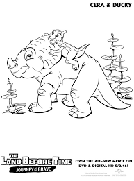 Free land before time coloring pages for kids to download or to print. Land Before Time Cera And Ducky Coloring Page Mama Likes This