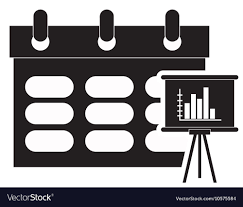 calendar and graph chart icon