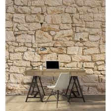 Comment l'appliquer pour la décoration d'intérieur? Papier Peint Trompe L Oeil Mur De Pierres Beiges