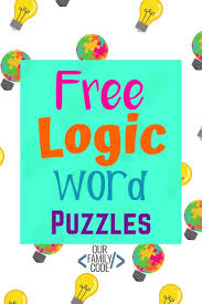 Free Logic Word Puzzles Word Puzzles For Kids Word Puzzles Kids Learning Activities