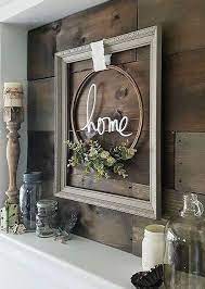 Recreate This Look Modern Farmhouse Framed Embroidery Hoop By Thetarnishedjewelblog Com Rustic Wooden Planks Gra Farmhouse Wall Decor Farmhouse Decor Decor