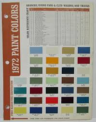 1972 Ford Paint Chips Including Passenger Car Color