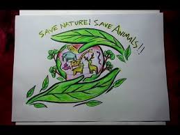 how to draw save nature save animals save trees save wildlife drawing