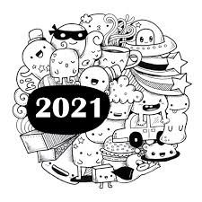 Free printable sweet cow coloring page. Art Therapy Coloring Page New Year 2021 Doodle 2021 5