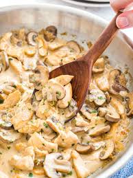 After the noodles have cooked in the broth, the cooked chicken, minced onion, and a can of cream of chicken soup brings this pot of goodness over the top! Chicken Mushroom Pasta So Creamy And Easy Plated Cravings