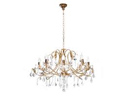 Biev Antik Gold Rengi Metal Govdeli Kristal Ve Cam Tasli 8 Kollu Avize 60 Cm Avize