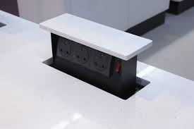 This image, in particular, recommends pop up electrical outlets in the countertop of the kitchen island. S Box Pop Up Power Sockets Available In A Wide Range Of International Sockets Home Decor Home Decor