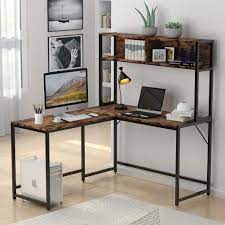 Create a home office with a desk that will suit your work style. Tribesigns L Shaped Desk With Hutch 55 Inch Corner Computer Desk Gaming Table Workstation With Storage Shelves Bookshelf For Home Office Rustic Walmart Com Walmart Com