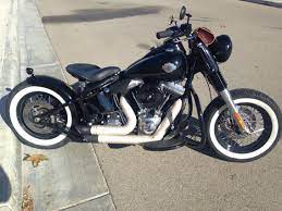 Softail Slim With Custom Rear Fender Wide Solo Saddle Seat And Springer Kit Softail Bobber Harley Softail Harley Softail Slim