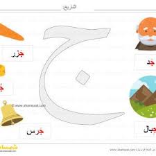بطاقة عرض ملونة حرف الجيم صور لكلمات تبدأ بحرف الجيم Letters